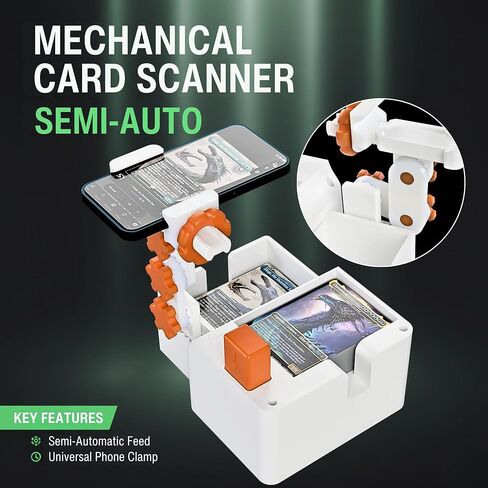 Card Scanner Pro: ماسح ضوئي تلقائي متقدم للبطاقات وقاذفة لبطاقات MTG/TCG والبطاقات الرياضية - حامل قابل لضبط الارتفاع مع مشبك عالمي، ملحق أساسي لبطاقة التداول in Kuwait