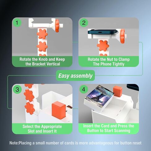 Card Scanner Pro: ماسح ضوئي تلقائي متقدم للبطاقات وقاذفة لبطاقات MTG/TCG والبطاقات الرياضية - حامل قابل لضبط الارتفاع مع مشبك عالمي، ملحق أساسي لبطاقة التداول in Kuwait