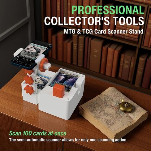 Card Scanner Pro: ماسح ضوئي تلقائي متقدم للبطاقات وقاذفة لبطاقات MTG/TCG والبطاقات الرياضية - حامل قابل لضبط الارتفاع مع مشبك عالمي، ملحق أساسي لبطاقة التداول in Kuwait