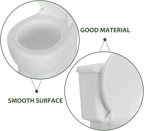 Balacoo Mini Toilet Toy, Miniature Commode Model for Dollhosue Bathroom Decor, 1/12 Scale Dollhosue Toilet Figurine Ornament Decoration in Saudi Arabia