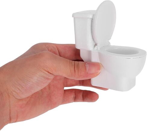 Balacoo Mini Toilet Toy, Miniature Commode Model for Dollhosue Bathroom Decor, 1/12 Scale Dollhosue Toilet Figurine Ornament Decoration in Saudi Arabia