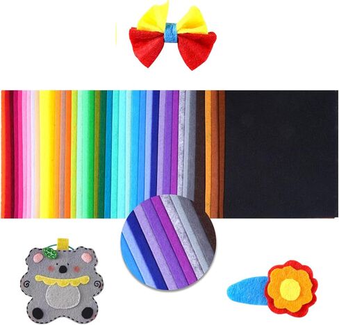 40pcs Felt Fabric Sheet 4"x4" Assorted Color Craft Squares Nonwoven for DIY Sewing Crafts,Patchwork,Decoration(Colorful) in Saudi Arabia
