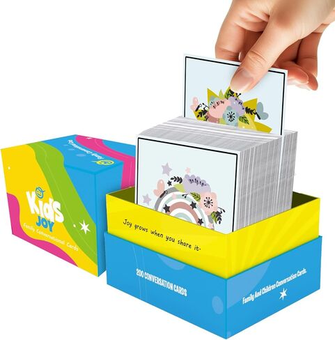 Family Discussion Cards Set, 200 Engaging Conversation Starters for Quality Time - Screen-Free Bonding Activity for Dinners, Gifts, Holidays and Gatherings(Kid001) in Saudi Arabia