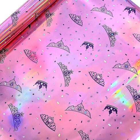 Cheerland Princess Wrapping Roll Tiara Gift Wrap Iridescent Crown Packing Holographic Foil for Pink Birthday Baby Shower Valentines Galentines Day Quinceanera Party Decoration Supplies in Saudi Arabia