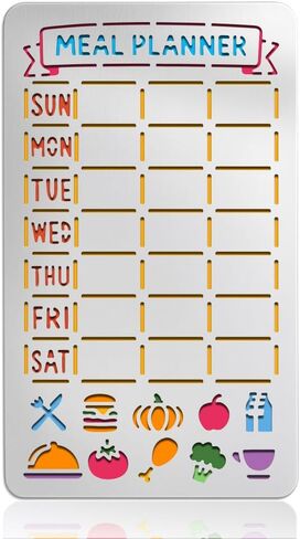 UNICRAFTALE استنسل مجلة معدنية من الفولاذ المقاوم للصدأ تقويم استنسل قوالب تسجيل الوقت لمذكرات دفتر الملاحظات ودفتر القصاصات وحرق الخشب والنقش DIY الرسم 6.96 بوصة × 3.93 بوصة in Kuwait