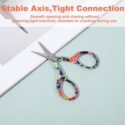 2Pcs Small Embroidery Scissors Sewing Scissors Pointed Stainless Steel Stork Shaped Scissor with Leather Cover 3.54 Inch Crafting Scissor for Art Work Needlework Knitting Daily Use in Saudi Arabia