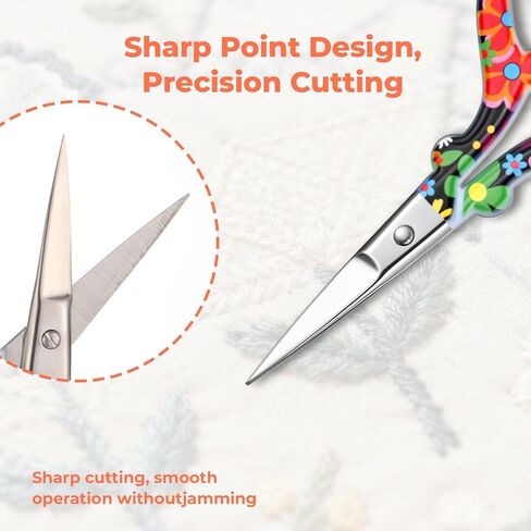 2Pcs Small Embroidery Scissors Sewing Scissors Pointed Stainless Steel Stork Shaped Scissor with Leather Cover 3.54 Inch Crafting Scissor for Art Work Needlework Knitting Daily Use in Saudi Arabia