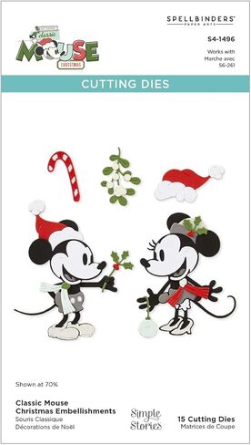 Spellbinders Classic Mouse Christmas Embellishments Etched Dies, Metal in Saudi Arabia