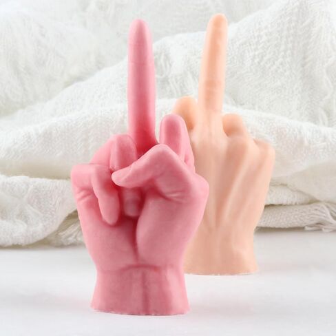Hand Shaped Candle Silicone Molds Gesture Candle Mold Middle Finger Gesture Candles Molds Middle Finger Resin Casting Mold for Candles Home Decorate Making Wax Resin Clay Craft in Saudi Arabia