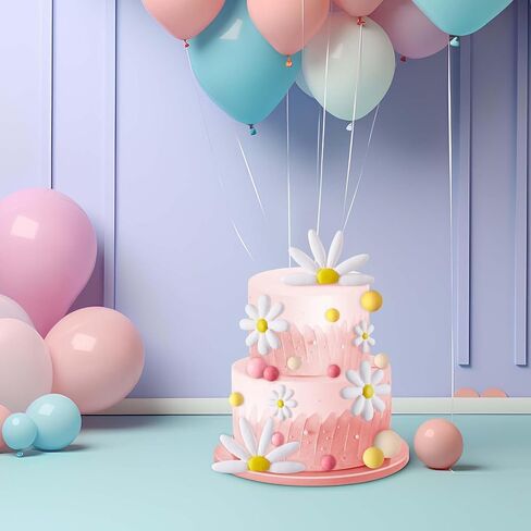 Wonderjune 26 قطعة من كرات تزيين الكيك الهبي ديزي لتزيين الكيك من بوهو ديزي كرات الباستيل لعيد الحب وحفلات الزفاف وحفلات الزفاف بطابع هيبي in Saudi Arabia