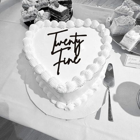 Acrylic Twenty Fine Cake Topper, Black 20th Birthday Cake Decoration Cake Charm for Happy Birthday Party Favor Supplies, 20th Anniversary Party Decorations Photo Decoration Props (BLACK1) in Saudi Arabia