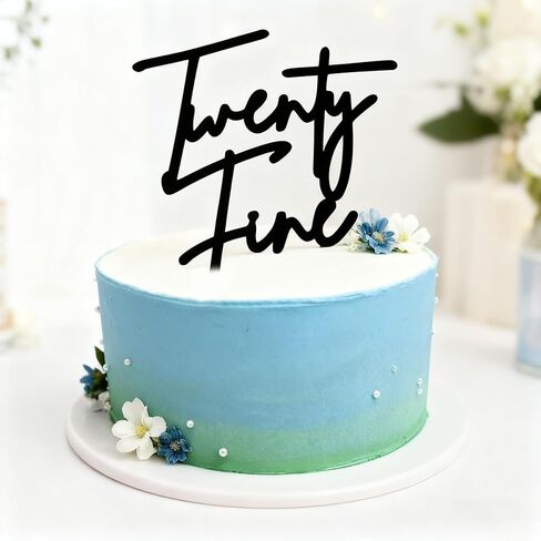 Acrylic Twenty Fine Cake Topper, Black 20th Birthday Cake Decoration Cake Charm for Happy Birthday Party Favor Supplies, 20th Anniversary Party Decorations Photo Decoration Props (BLACK1) in Saudi Arabia