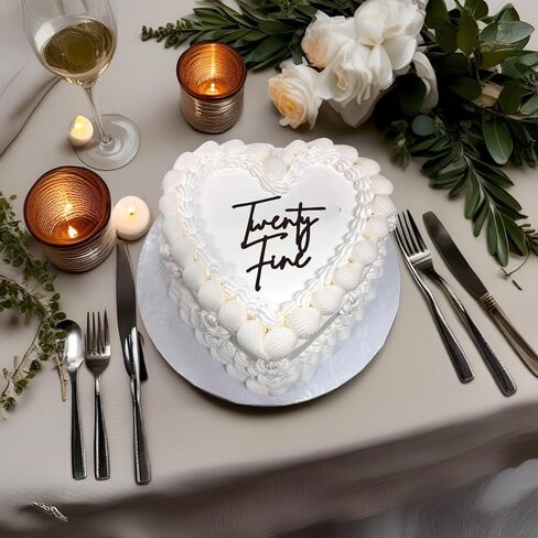 Acrylic Twenty Fine Cake Topper, Black 20th Birthday Cake Decoration Cake Charm for Happy Birthday Party Favor Supplies, 20th Anniversary Party Decorations Photo Decoration Props (BLACK1) in Saudi Arabia