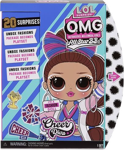 L.O.L. Surprise! OMG Sports Cheer Diva Competitive Cheerleading Fashion Doll with 20 Surprises Including Sparkly Accessories & Reusable Playset, Posable - Gift for Kids, Toys for Girls Boys 4 5 6 7+ in Saudi Arabia