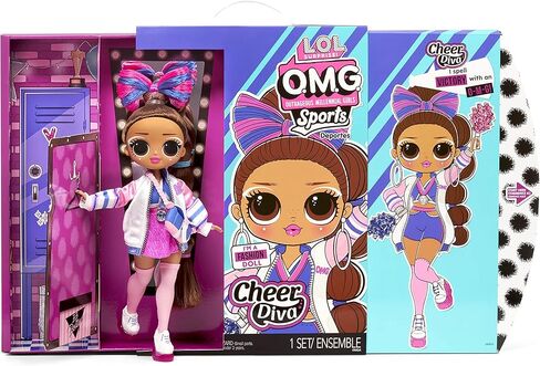 L.O.L. Surprise! OMG Sports Cheer Diva Competitive Cheerleading Fashion Doll with 20 Surprises Including Sparkly Accessories & Reusable Playset, Posable - Gift for Kids, Toys for Girls Boys 4 5 6 7+ in Saudi Arabia