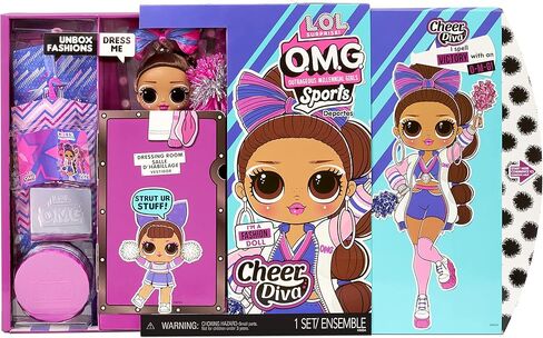 L.O.L. Surprise! OMG Sports Cheer Diva Competitive Cheerleading Fashion Doll with 20 Surprises Including Sparkly Accessories & Reusable Playset, Posable - Gift for Kids, Toys for Girls Boys 4 5 6 7+ in Saudi Arabia