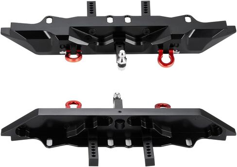 MOHERO CNC Aluminum Rear Bumper with Trailer Hitch and 2Pcs Shackles for TRX4 1/10 RC Crawler Car Upgrades Parts in Saudi Arabia