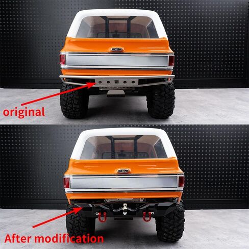 MOHERO CNC Aluminum Rear Bumper with Trailer Hitch and 2Pcs Shackles for TRX4 1/10 RC Crawler Car Upgrades Parts in Saudi Arabia