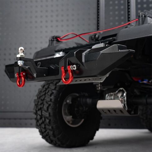 MOHERO CNC Aluminum Rear Bumper with Trailer Hitch and 2Pcs Shackles for TRX4 1/10 RC Crawler Car Upgrades Parts in Saudi Arabia