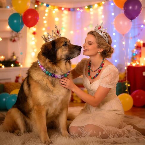 BWOGUE Dog Necklace Collar, 20mm Chunky Bubblegum Beads Adjustable Necklace, Elegant Adjustable Collar Jewellery Accessories for Dogs, Daily Wear & Party Jewelry (2XL,19.0"-22.0") in Saudi Arabia