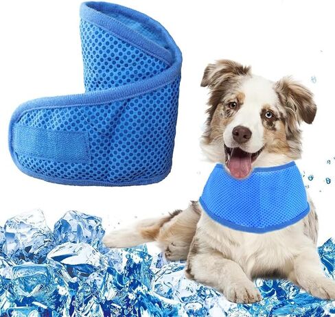 Dog Cooling Bandana, Cooling Bandanas for Extra Large Dogs, Ice Dog Bandanas, Cooling Neck Wraps for Dogs, Chill Out Blue Neck Cooler (Medium) in Saudi Arabia