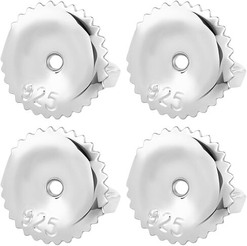 Beebeecraft 1 Box 4Pcs Screw Earring Backs for Threaded Post 925 Sterling Silver Screw On Earring Backs for Diamond Studs (Hole: 0.7~1mm) in Saudi Arabia