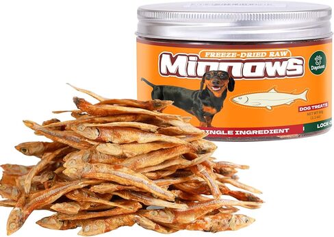 Freeze-Dried Raw Minnows Dog Treats, Single Ingredient Wild-Caught Human Grade Fish, High-Protein Training Rewards & Meal Toppers, Bulk Pack for Multi-Pet Homes (2.1 Ounce) in Saudi Arabia