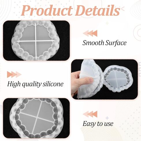 2PCS Cloud Shape Silicone Tray Mold, Resin Tray Mold for Resin Coaster Molds Epoxy Casting Mould Concrete Jewelry Trinket Vanity Candle Holder Molds for DIY Handmade Decoration Art Craft Home Decor in Saudi Arabia