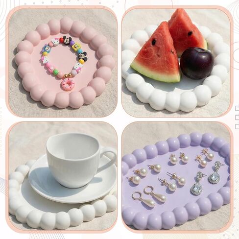 2PCS Cloud Shape Silicone Tray Mold, Resin Tray Mold for Resin Coaster Molds Epoxy Casting Mould Concrete Jewelry Trinket Vanity Candle Holder Molds for DIY Handmade Decoration Art Craft Home Decor in Saudi Arabia