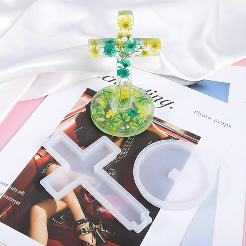5'' Standing Cross Silicone Mold with Base, Crucifix Mold for Epoxy Resin Ideal for DIY Concrete Casting Clay Craft Wall Hanging Making Blessed Gifts in Saudi Arabia