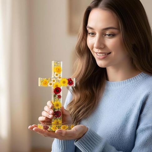 5'' Standing Cross Silicone Mold with Base, Crucifix Mold for Epoxy Resin Ideal for DIY Concrete Casting Clay Craft Wall Hanging Making Blessed Gifts in Saudi Arabia
