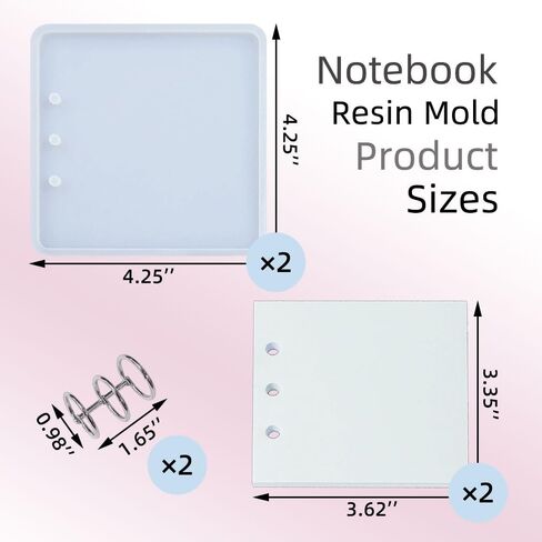 BIGEBO Resin Notebook Mold Kit with Paper, 4 Inch Notebook Resin Mold Kit for Epoxy Resin Handmade Art Craft in Saudi Arabia