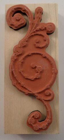 Beads & Scroll Swirls Inkadinkado Wooden Rubber Stamp 2" X 4.75" in Saudi Arabia