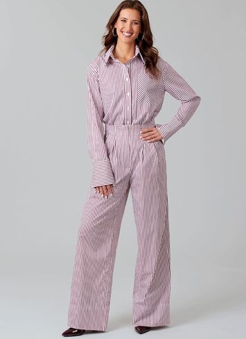 McCall's M8611AA Misses' Semi-Fitted Shirt, High-Rise Shorts and Pants Sewing Pattern Packet, Design Code M8611, Sizes 10-12-14-16-18 in Saudi Arabia