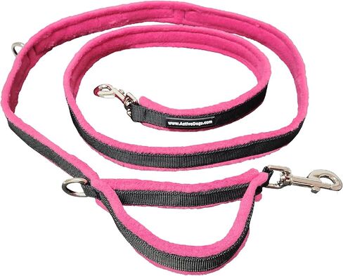 مقود الكلاب الفاخر من الصوف من ActiveDogs بطول 6.5 قدم - مقود مريح للكلاب بدون استخدام اليدين مع طول قابل للتعديل، نايلون أسود متين ومقبض مدمج - مقود للكلاب يمكن ارتداؤه بدون استخدام اليدين، ليموني in Kuwait