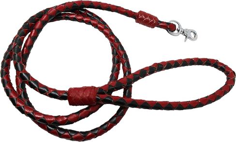Challenger 6' Braided Leather Dog Collar Leash w/Swivel Snap Purple 60007PR in Saudi Arabia