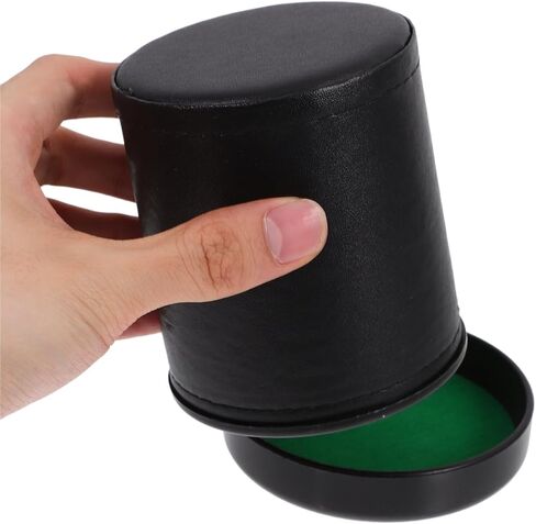 HEMOTON 1Set Leather Dice Shaking Cup with Lid for Parties Portable and Easy to Clean for Game Night and Entertainment with Felt Interior in Saudi Arabia