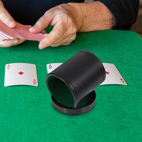HEMOTON 1Set Leather Dice Shaking Cup with Lid for Parties Portable and Easy to Clean for Game Night and Entertainment with Felt Interior in Saudi Arabia