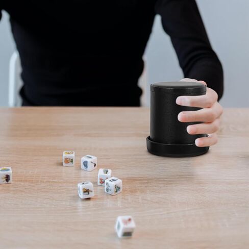 HEMOTON 1Set Leather Dice Shaking Cup with Lid for Parties Portable and Easy to Clean for Game Night and Entertainment with Felt Interior in Saudi Arabia