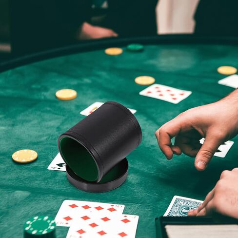 HEMOTON 1Set Leather Dice Shaking Cup with Lid for Parties Portable and Easy to Clean for Game Night and Entertainment with Felt Interior in Saudi Arabia