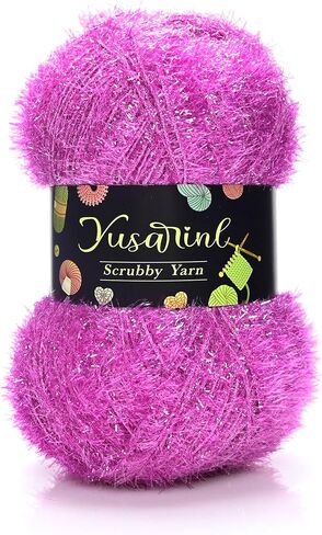 Polyester Dish Scrubby Yarn Sparkle Bright String Gritty Texture 3.53oz,218Yards Versatile & Durable Thread for Crocheting Knitting Dishcloths Craft DIY Project-Kitten in Saudi Arabia