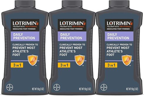 Lotrimin AF Athlete's Foot Daily Prevention Medicated Foot Powder, Tolnaftate Antifungal, Clinically Proven Prevention of Most Athlete's Foot, 3 Ounce (90 Grams) Bottle (Pack of 3) in Kuwait
