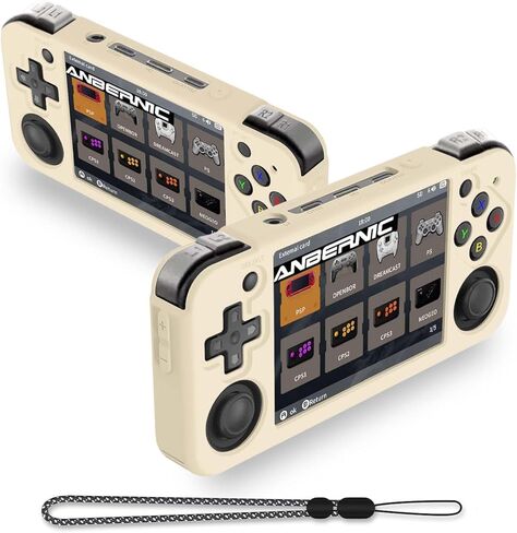 FIOPAZ for Anbernic RG35XX H Silicone Case, Soft Skin for RG35XXH Protective, Anti-Scratch Washable RG35xx H Handheld Game Console Case with Lanyard (Black) in Saudi Arabia