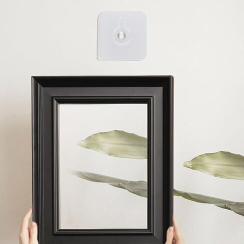 10Pcs Self-Adhesive Picture Hangers Without Nails, Transparent Picture Hanging Hooks Waterproof Frame Hangers for Living Room Kitchen Bathroom(Transparent) in Saudi Arabia