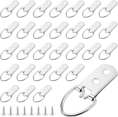250 PCS Heavy Duty D Ring Picture Hangers, Double Hole D Hooks, D Ring Frame Hangers with 500 Screws for Hanging Frames Picture in Saudi Arabia