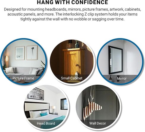 5 Pairs Rok Hardware Heavy Duty Interlocking Flush Mount Z Clip Bracket for Headboards, Metal French Cleat Zbar Hangers for Mirrors, Picture Frames, Wall Panels, Artwork, Cabinets - ROKZCLIP in Saudi Arabia
