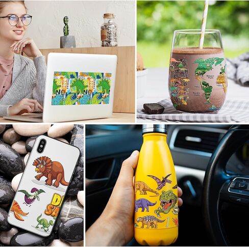 UV DTF Transfer Cup Sticker - 8 Sheets Dinosaur Animal UV DTF Cup Wraps for 16 oz Glass Cups, Waterproof Dinosaur UV DTF Transfer Stickers, Personalized DIY Water Bottle Dino Decals Crafts Gifts in Saudi Arabia
