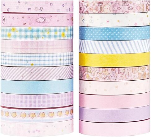 20 Rolls 9.84ft Washi Sticker Set, Retro Stickers Decorative for Arts DIY Crafts Journal Supplies Scrapbook Card Wrapping in Saudi Arabia