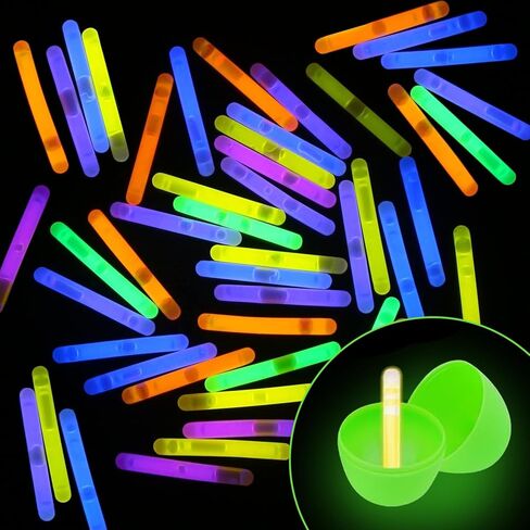 حزمة LOMIMOS Glow Sticks Party Pack، 100 عصا متوهجة (8 بوصات) 20 نظارات عين تتوهج في الظلام لوازم الحفلات مع موصلات للأساور والقلائد للأطفال البالغين in Kuwait