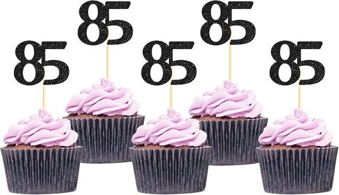 Sotpot 30 Pack Happy 50th Cupcake Toppers 50 Birthday Cake Decorations for 50th Birthday Wedding Anniversary Party Supplies Black Glitter in Saudi Arabia
